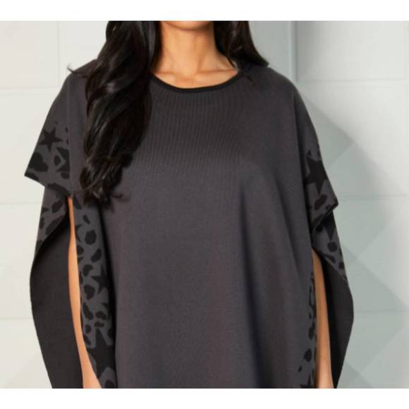 NEW ANGEL APPAREL scoop one size poncho in coal - Picture 3 of 3